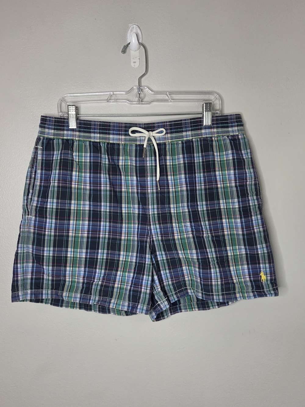 Polo by Ralph Lauren Navy & Green Plaid Swim Shorts